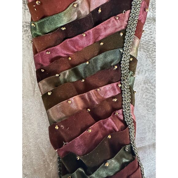 Katherine's Collection Wayne Kleski Christmas Stocking ribbon woven 24” velvet - Picture 5 of 16